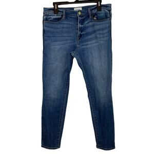 Frame Le High Skinny Jeans 32 Medium Wash Piping Accent Denim High Waist Casual
